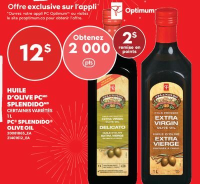 HUILE D'OLIVE PC SPLENDIDO / PC® SPLENDIDO® OLIVE OIL from Valu-mart