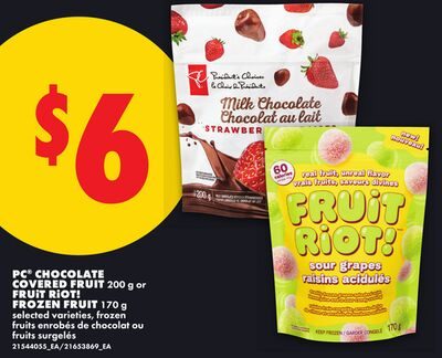 PC® CHOCOLATE COVERED FRUIT, OR FRUIT RIOT! FROZEN FRUIT from No Frills