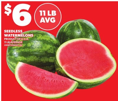 SEEDLESS WATERMELONS, AVERAGE from Loblaws