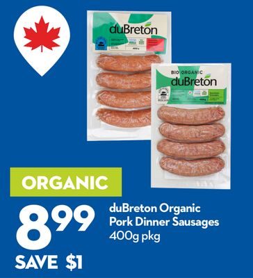 duBreton Organic Pork Dinner Sausages from Longo's