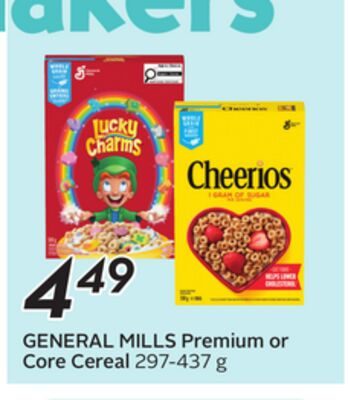 GENERAL MILLS Premium or Core Cereal from Safeway