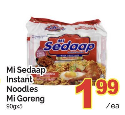 MI SEDAAP INSTANT NOODLES MI GORENG, 90gx5 from T&T Supermarket