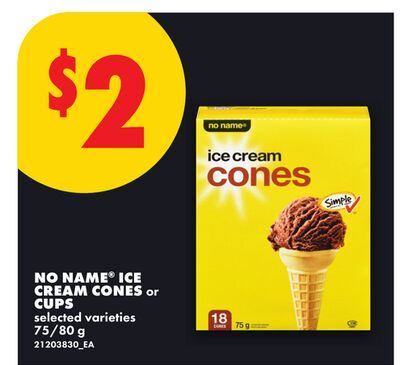 NO NAME® ICE CREAM CONES OR CUPS from No Frills