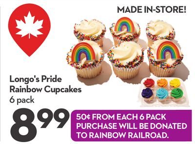 Longo's Pride Rainbow Cupcakes from Longo's