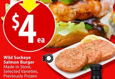 Wild Sockeye Salmon Burger from Save-On-Foods