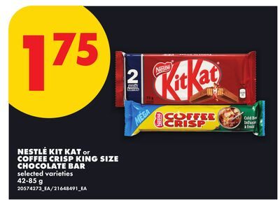 NESTLÉ KIT KAT or COFFEE CRISP KING SIZE CHOCOLATE BAR from No Frills
