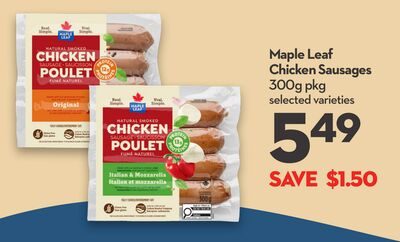Maple Leaf Chicken Sausages from Longo's