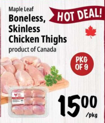 Maple Leaf Boneless, Skinless Chicken Thighs from Farm Boy