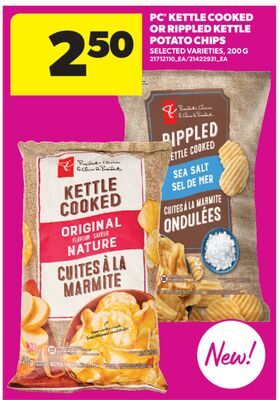 PC® KETTLE COOKED OR RIPPLED KETTLE POTATO CHIPS from Real Canadian Superstore