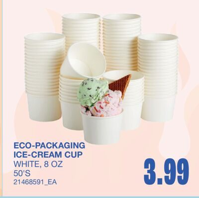 ECO-PACKAGING ICE-CREAM CUP, 8 OZ 50'S from Wholesale Club