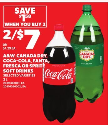 A&W, CANADA DRY, COCA-COLA, FANTA, FRESCA OR SPRITE SOFT DRINKS from Loblaws