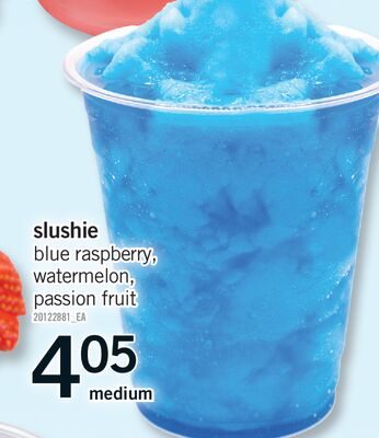 SLUSHIE BLUE RASPBERRY, WATERMELON, PASSION FRUIT from Fortinos