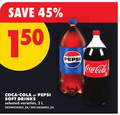 COCA-COLA OR PEPSI SOFT DRINKS from No Frills