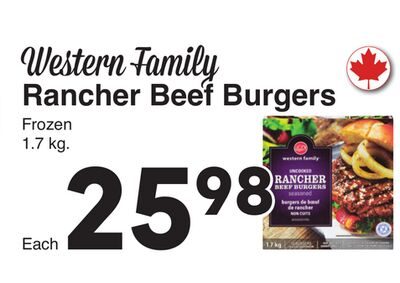 Western Family Rancher Beef Burgers from AG Foods