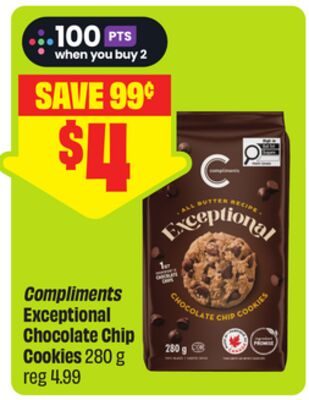 Compliments Exceptional Chocolate Chip Cookies from FreshCo