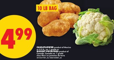 CAULIFLOWER OR RUSSET POTATOES, BAG from No Frills