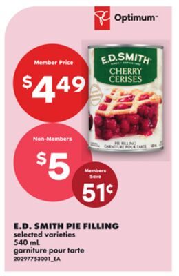 E.D. SMITH PIE FILLING from No Frills