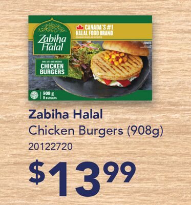 ZABIHA HALAL CHICKEN BURGERS from Fortinos