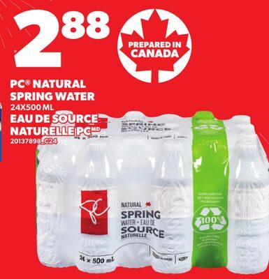 PC® NATURAL SPRING WATER, 24X500 ML from Your Independent Grocer