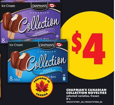 CHAPMAN'S CANADIAN COLLECTION NOVELTIES, 8'S from No Frills