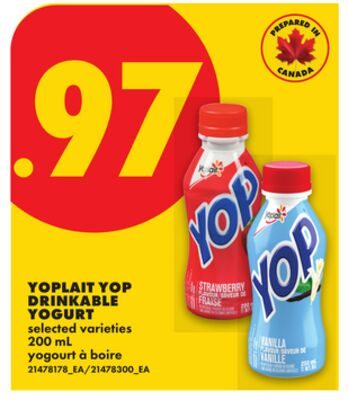 YOPLAIT YOP DRINKABLE YOGURT from No Frills