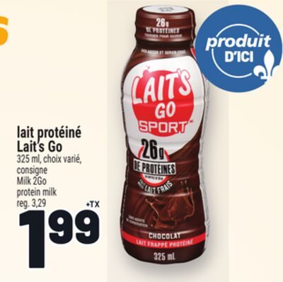 LAIT PROTÉINÉ LAIT'S GO | MILK 2GO PROTEIN MILK from Metro