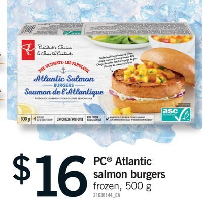 PC® ATLANTIC SALMON BURGERS from Fortinos