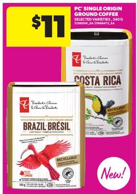 PC® SINGLE ORIGIN GROUND COFFEE from Real Canadian Superstore