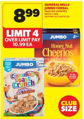GENERAL MILLS JUMBO CEREAL, -1. from Real Canadian Superstore