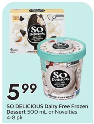 SO DELICIOUS Dairy Free Frozen Dessert from Safeway
