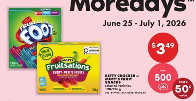 BETTY CROCKER OR MOTT'S FRUIT SNACKS from No Frills