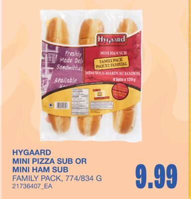 MINI PIZZA SUB OR MINI HAM SUB from Wholesale Club