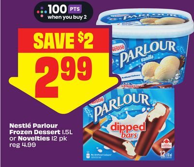 Nestlé Parlour Frozen Dessert or Novelties 12 pk from FreshCo