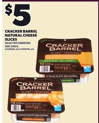 CRACKER BARREL NATURAL CHEESE SLICES from Loblaws