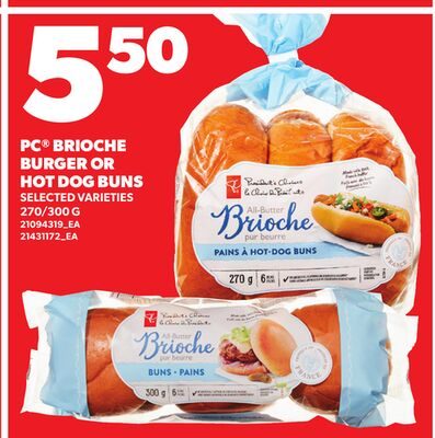 PC® BRIOCHE BURGER OR HOT DOG BUNS from Your Independent Grocer