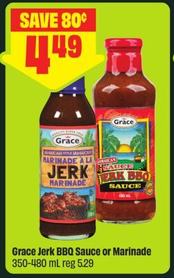 Grace Jerk BBQ Sauce or Marinade from FreshCo