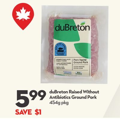 duBreton Raised Without Antibiotics Ground Pork from Longo's
