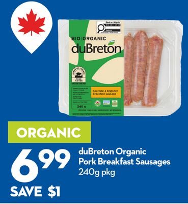 duBreton Organic Pork Breakfast Sausages from Longo's