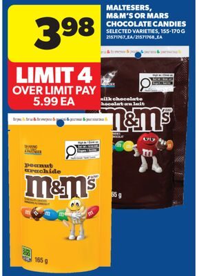 MALTESERS, M & M' S OR MARS CHOCOLATE CANDIES from Real Canadian Superstore