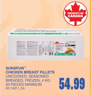 CHICKEN BREAST FILLETS, , 50 PIECES MINIMUM from Wholesale Club