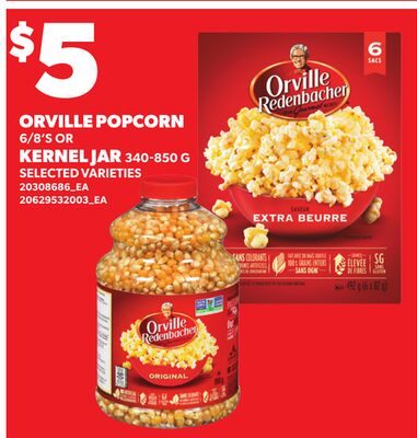 ORVILLE POPCORN, 6/8'S OR KERNEL JAR from Your Independent Grocer