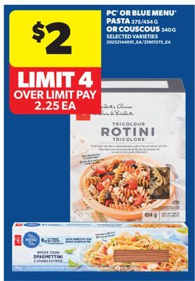 PC® OR BLUE MENU® PASTA, OR COUSCOUS from Real Canadian Superstore