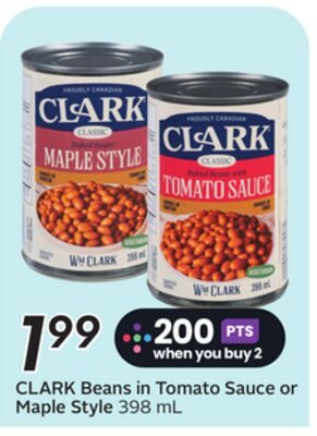 CLARK Beans in Tomato Sauce or Maple Style from Safeway