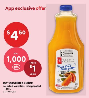 PC® ORANGE JUICE from No Frills