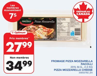 FROMAGE PIZZA MOZZARELLA RACOLLI, 2 from Wholesale Club