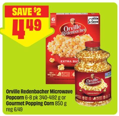 Orville Redenbacher Microwave Popcorn 6-8 pk or Gourmet Popping Corn from FreshCo