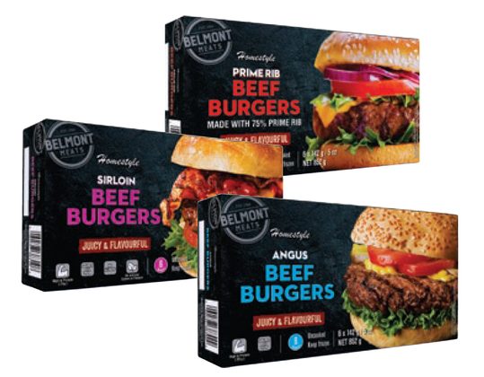 Belmont Meats Homestyle Beef Burgers from IGA