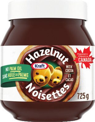 Kraft Peanut Butter () or Hazelnut Spread () from Quality Foods