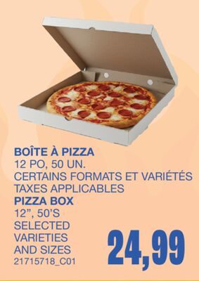 BOÎTE À PIZZA, 50 UN. from Wholesale Club