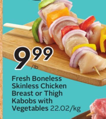 Fresh Boneless Skinless Chicken Breast or Thigh Kabobs with Vegetables from Safeway